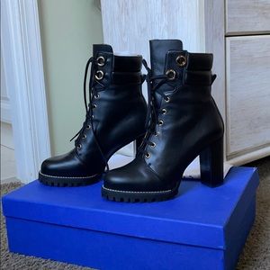 Stuart Weitzman Kingsley Black Smooth Calf Boot